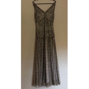 Pissarro Nights Sleeveless V Neck Beaded Gown